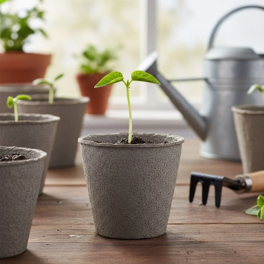 Papirpotte til dyrkning af planter Ø 8 cm, rund – 10 stk.