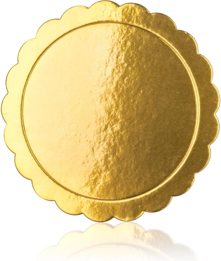 Dobbeltsidet gylden kageplade 25,5 cm