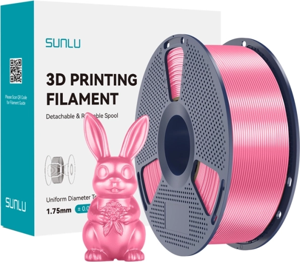 Sunlu PLA+ Silk filament lyserød