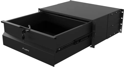 Lanberg låsbar udtræksskuffe til 19" rack, 4U, dybde 360 mm, sort
