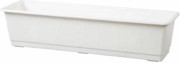 Plastisk altankasse til blomster 60 cm hvid