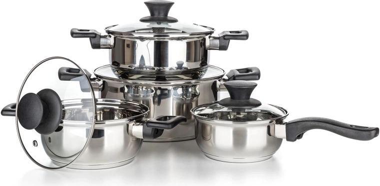 Sæt i rustfrit stål, 8 dele, Super Value