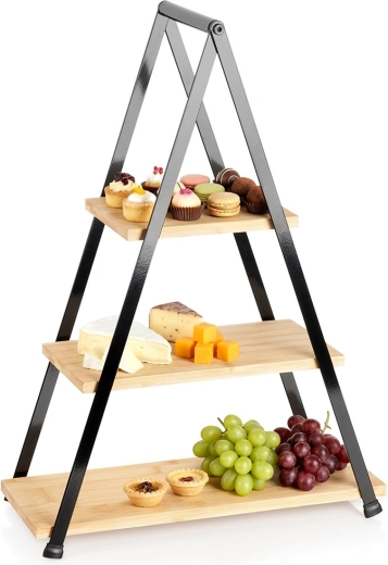Trepunkts bambus-etagere 53 cm