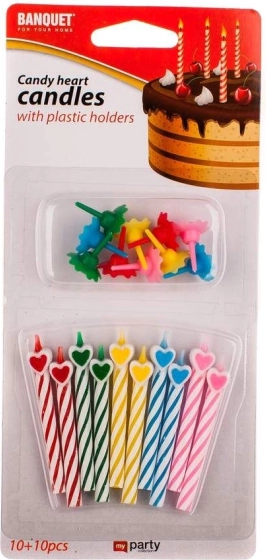 Hjertelys 10+10 stk.