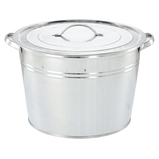 Konisk galvaniseret kedel 25 l med fast låg