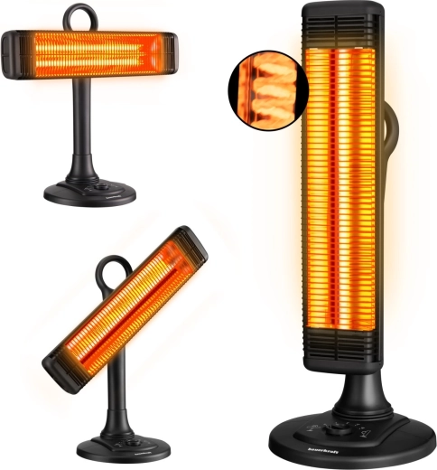 Infrarød terrassevarmer med oscillation 1000 W Bauerkraft