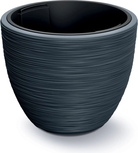 Blomsterkrukke med indsats Furu 56,9 cm – antracit, designet plastikoverpotte