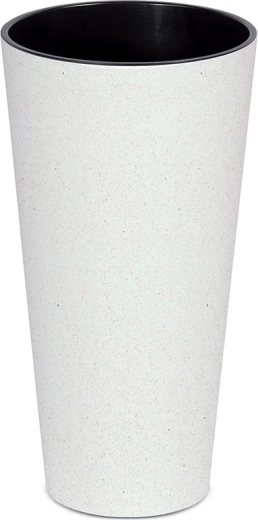 Blomsterkrukke Tubus Slim Eco Wood med indsats 25 cm – hvid