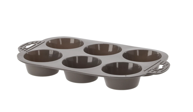 Silikoneform til muffins 6 stk med håndtag