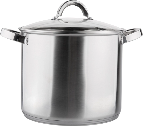 Høj rustfri gryde Fabio 24 cm, 8,5 l med glaslåg