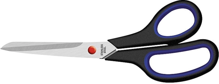 Saks 23 cm med blødt greb, sort