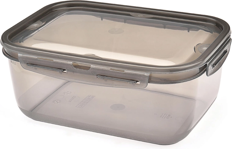 Cadenza rektangulær beholder 4 l med kliklås, røgtransparent plast