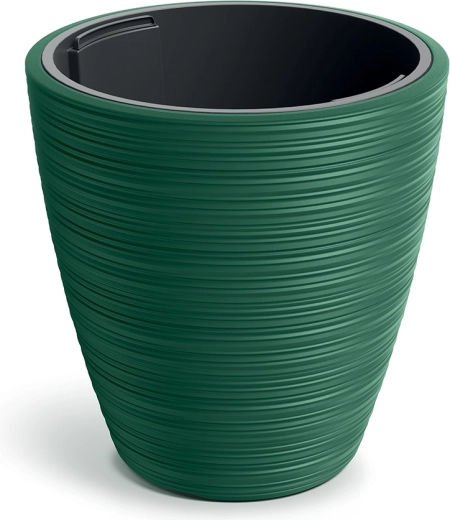 Urtepotte VENA Round med udtagelig indsats, diameter 19,8 cm, mørkegrøn