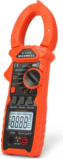 MAXWELL tangamperemeter True RMS AC/DC 1000 A med arbejdslys