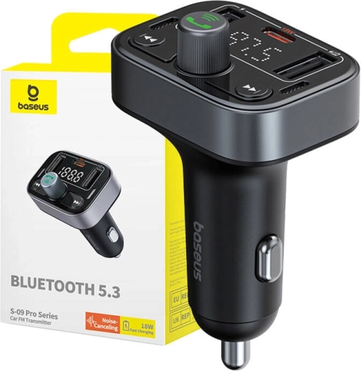 Baseus S-09 Pro Bluetooth FM-sender til bil – sort