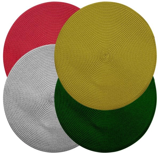 Vævet dækkeserviet TORO 36 cm – mix af farver