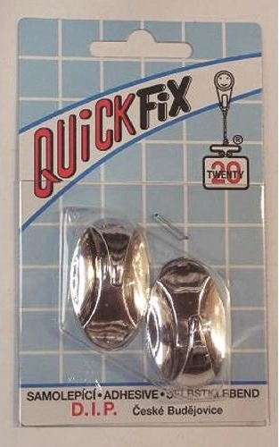 Selvklæbende ovale kroge, sølvfarvede, 2 stk.