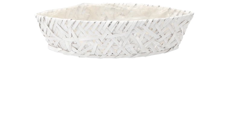Hvidt træskjuler til blomsterpotte formet som en båd 51 × 19 × 11 cm