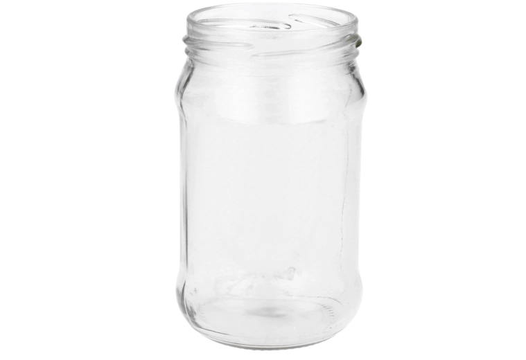 Glaskrukke 320 ml med 66 mm hals og fire låse