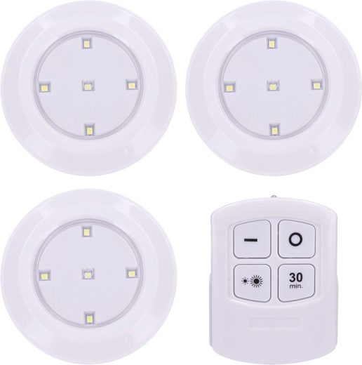 Solight LED-lys med fjernbetjening 3× 50 lm, timer, batteridrevet