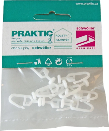 Gardinskinner i plast, 10 stk.