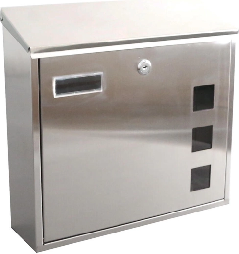 Postkasse i rustfrit stål 350 × 330 × 110 mm