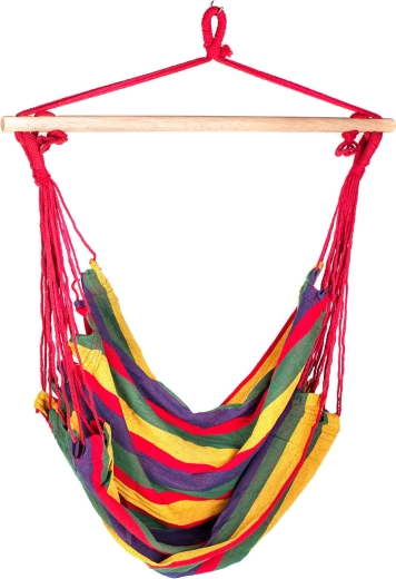 Hængende hængestol 100 × 100 cm, farverigt stribet design