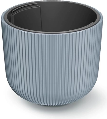 Milly blomsterkrukke med indsats 35 cm – lysegrå plastpotte til inde og ude