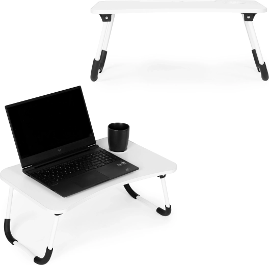 Sammenklappeligt laptopbord 60 × 40 cm, hvidt, ModernHome