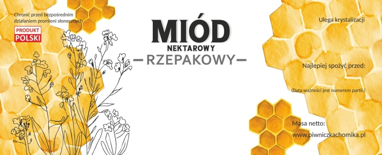 Sæt etiketter til rapsblomsthonning 154 × 60 mm – 100 stk.