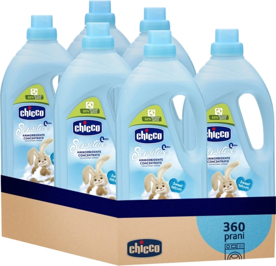 Chicco koncentreret skyllemiddel Baby Sensitive Sød pudderduft 1,5 l - 6 stk.