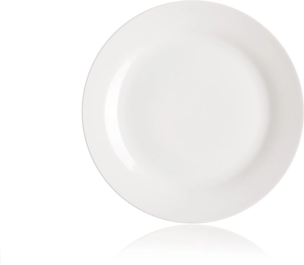 Porcelæn flad tallerken 26,5 cm hvid