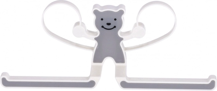 Multifunktionel knagerække med bjørn – grå