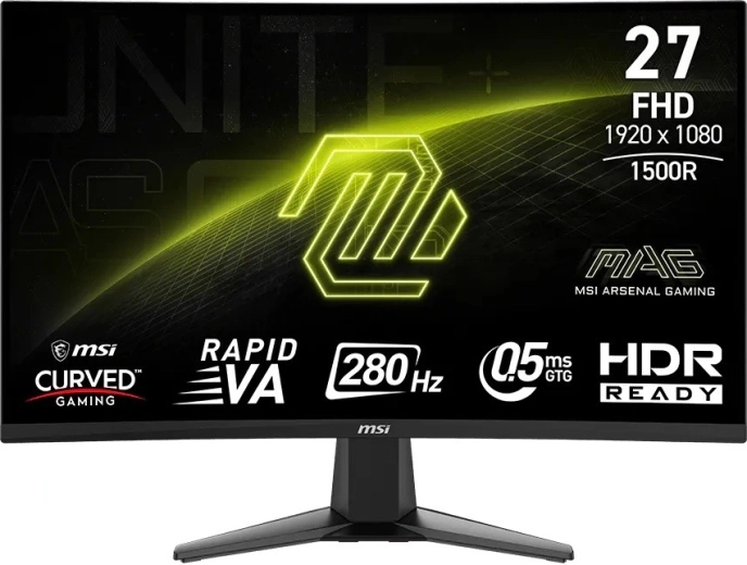 MSI MAG 276CXF 27" buet gamingmonitor FHD 280 Hz sort