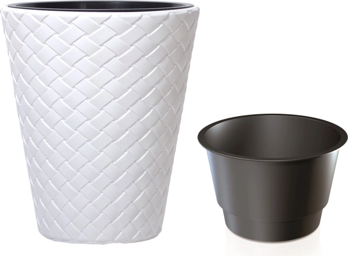 Matuba plantekrukke med indsats 30 cm hvid