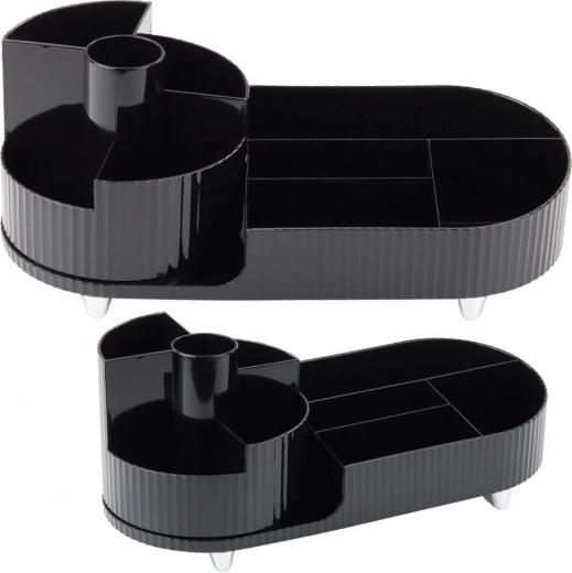 Sort roterende multifunktionel organizer til kosmetik og skrivebord