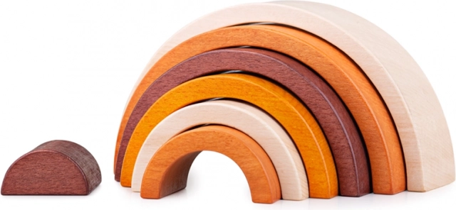 Bigjigs Baby naturlig træ-regnbue, stabelbar