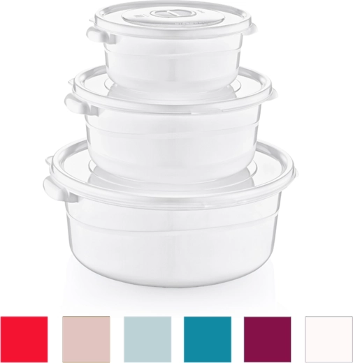 Sæt med runde beholdere Mikrofresh 0,5 l, 1 l og 2 l