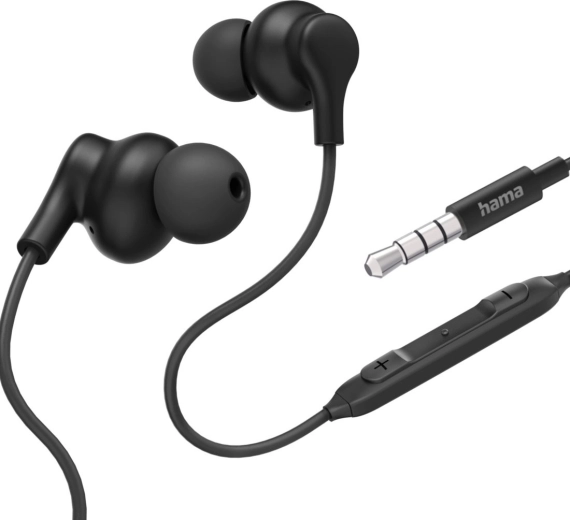 Popply sorte kablede in-ear-høretelefoner