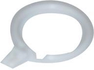 Plast ring med klemme til gardiner, hvid, 25 stk.