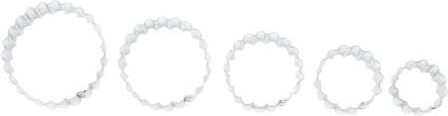 Bølget sæt udstikkere til småkager – cirkler, 5 stk.