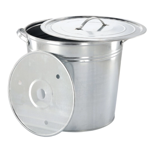 Konisk galvaniseret kedel 32 l med låg og indsats