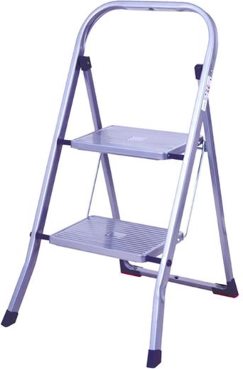 Sammenklappelig stålskammel med 2 trin, bæreevne 150 kg
