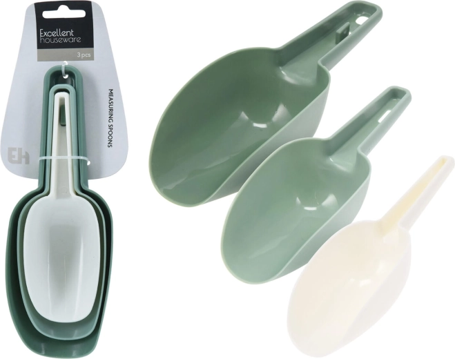 Sæt med plastskovle til madvarer, 3 stk.