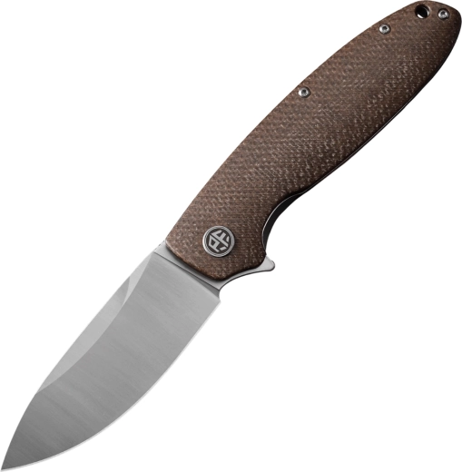 Petrified Fish Terra foldekniv 9 cm, satin, brun Micarta