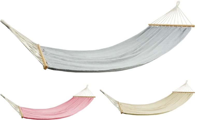 Hængekøje med træspredere 200 × 100 cm, bæreevne 150 kg