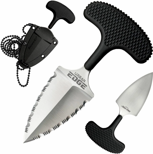 Cold Steel Urban Edge savtakket push-dolk 6,4 cm med Secure-Ex skede