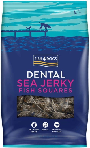 Hundegodbidder Dental Sea af hvid havfisk – firkanter 575 g