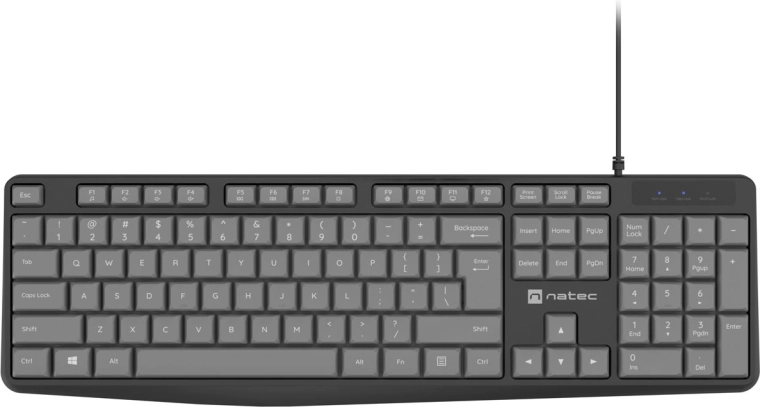 Natec Nautilus US Slim-tastatur, sort-grå