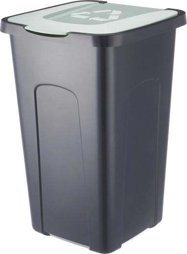 Affaldssorteringsspand 50 l sort/pastelgrøn